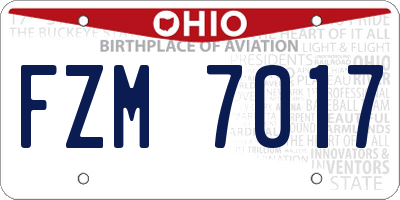 OH license plate FZM7017
