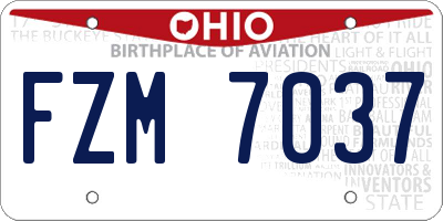 OH license plate FZM7037