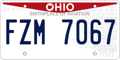 OH license plate FZM7067