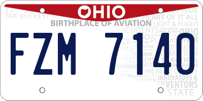 OH license plate FZM7140