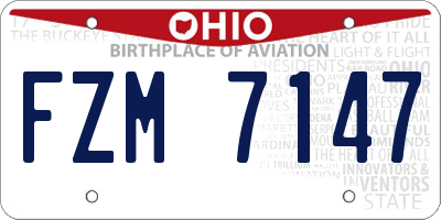 OH license plate FZM7147