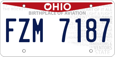 OH license plate FZM7187