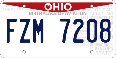 OH license plate FZM7208