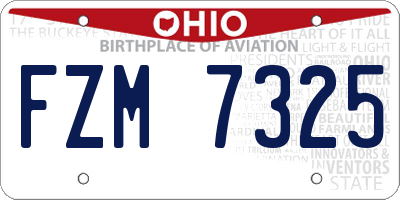 OH license plate FZM7325
