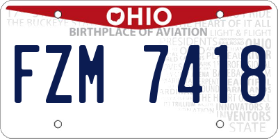 OH license plate FZM7418