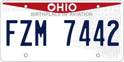 OH license plate FZM7442