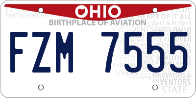 OH license plate FZM7555