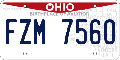 OH license plate FZM7560