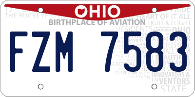 OH license plate FZM7583
