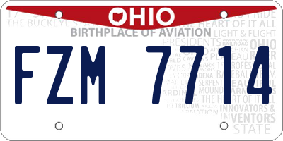 OH license plate FZM7714