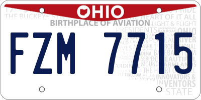 OH license plate FZM7715