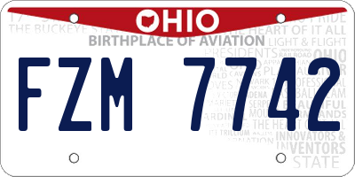 OH license plate FZM7742