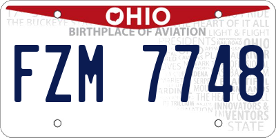 OH license plate FZM7748