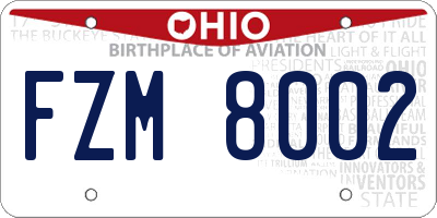 OH license plate FZM8002
