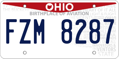 OH license plate FZM8287