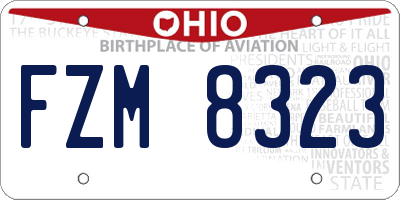OH license plate FZM8323