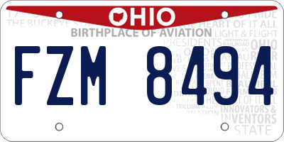 OH license plate FZM8494