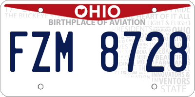 OH license plate FZM8728