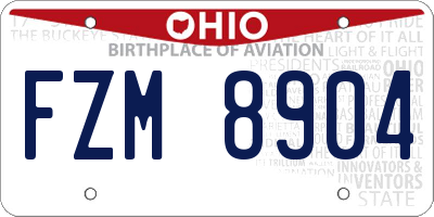 OH license plate FZM8904