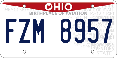 OH license plate FZM8957