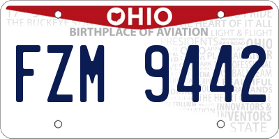 OH license plate FZM9442