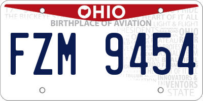 OH license plate FZM9454