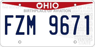 OH license plate FZM9671