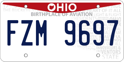 OH license plate FZM9697
