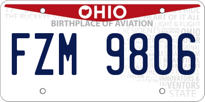 OH license plate FZM9806