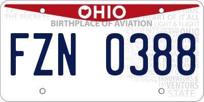 OH license plate FZN0388