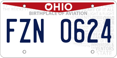 OH license plate FZN0624