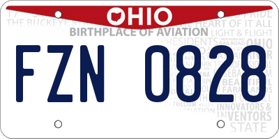 OH license plate FZN0828