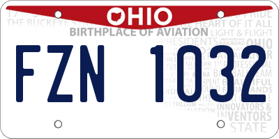 OH license plate FZN1032