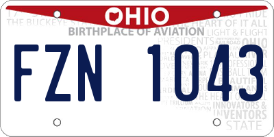 OH license plate FZN1043