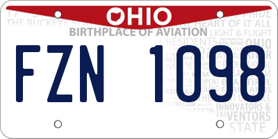 OH license plate FZN1098