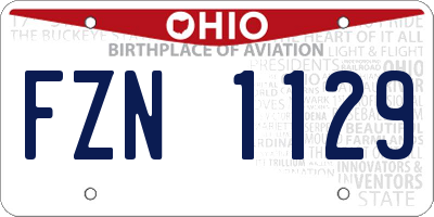 OH license plate FZN1129