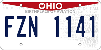 OH license plate FZN1141