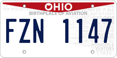 OH license plate FZN1147