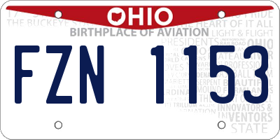 OH license plate FZN1153