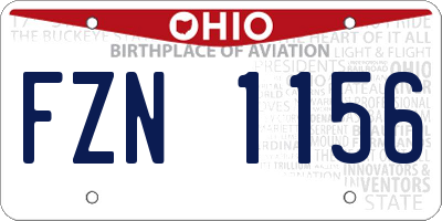 OH license plate FZN1156