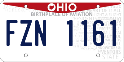 OH license plate FZN1161