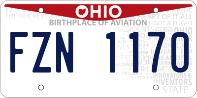 OH license plate FZN1170
