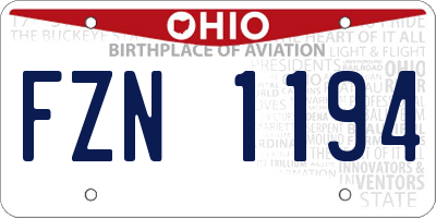 OH license plate FZN1194
