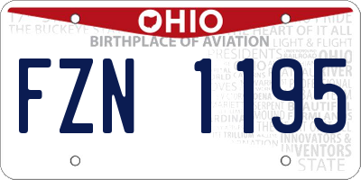OH license plate FZN1195