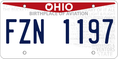 OH license plate FZN1197