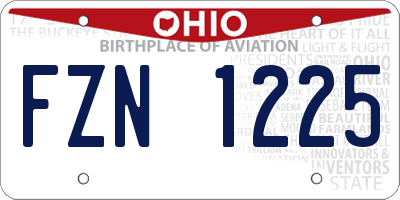 OH license plate FZN1225