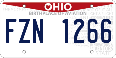 OH license plate FZN1266