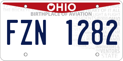 OH license plate FZN1282