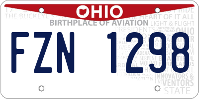 OH license plate FZN1298
