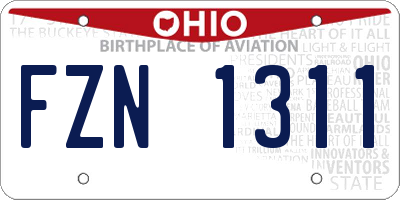 OH license plate FZN1311